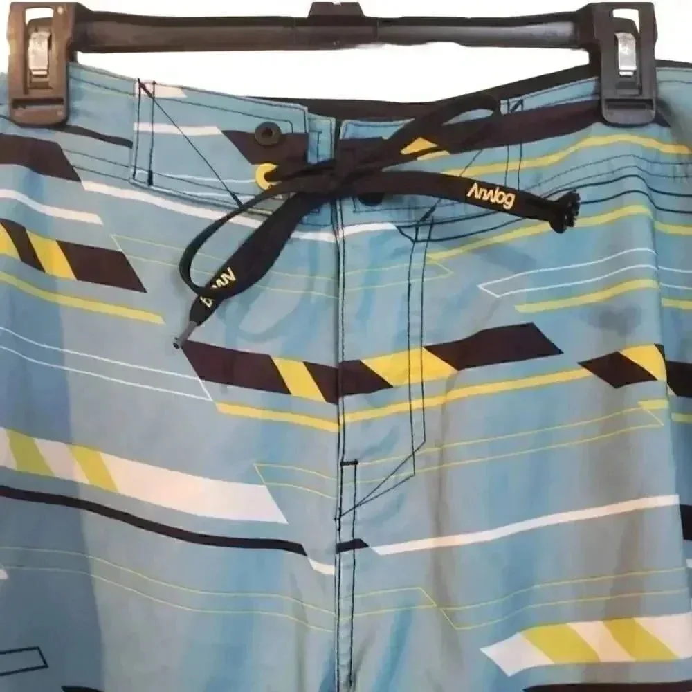Analog Board Shorts Size 34 Men's Blue Swim Trunks